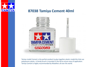 Tamiya 87003 Liquid Cement Adhesive 40ml Bottle for Model Kits with Brush  in Lid